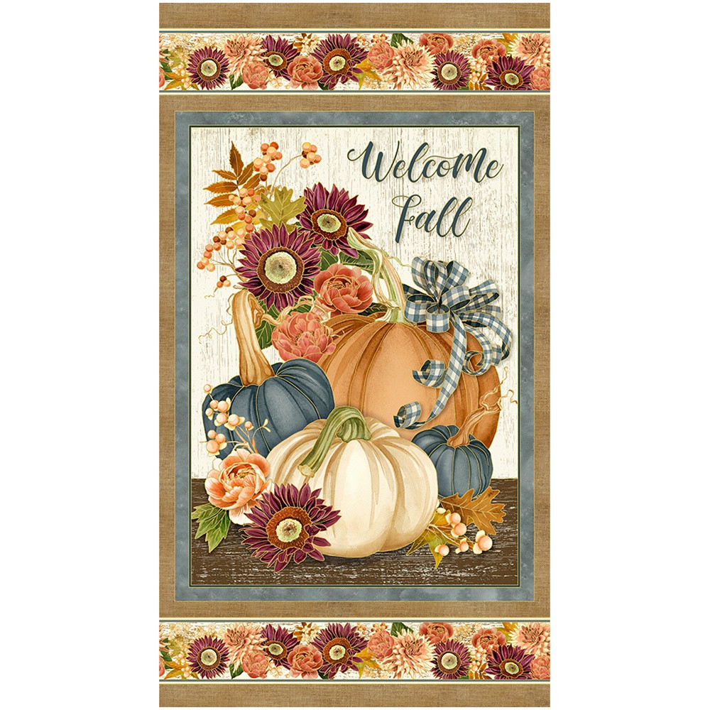 Robert Kaufman Fabrics Hello Fall Harvest Brown Welcome Fall